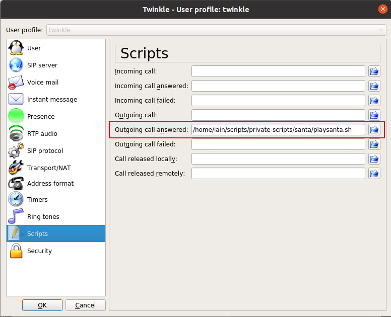 Twinkle scripting settings